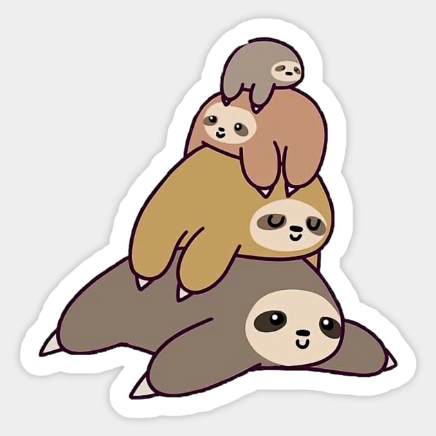 Sloth friends Sticker by Honu Art Studio